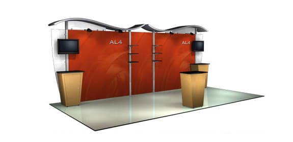 AL4 Wave (20ft) aluminum modular display system